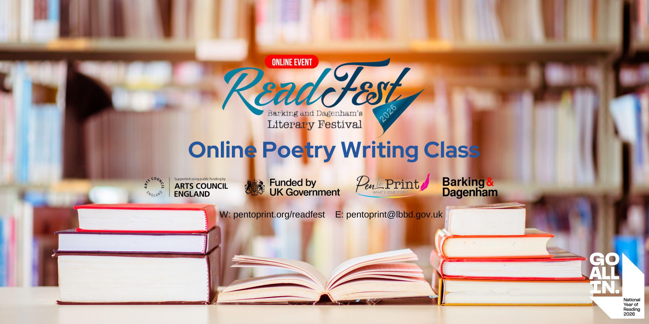 Online ReadFest 2026: Poetry Writing Class with Mab Jones