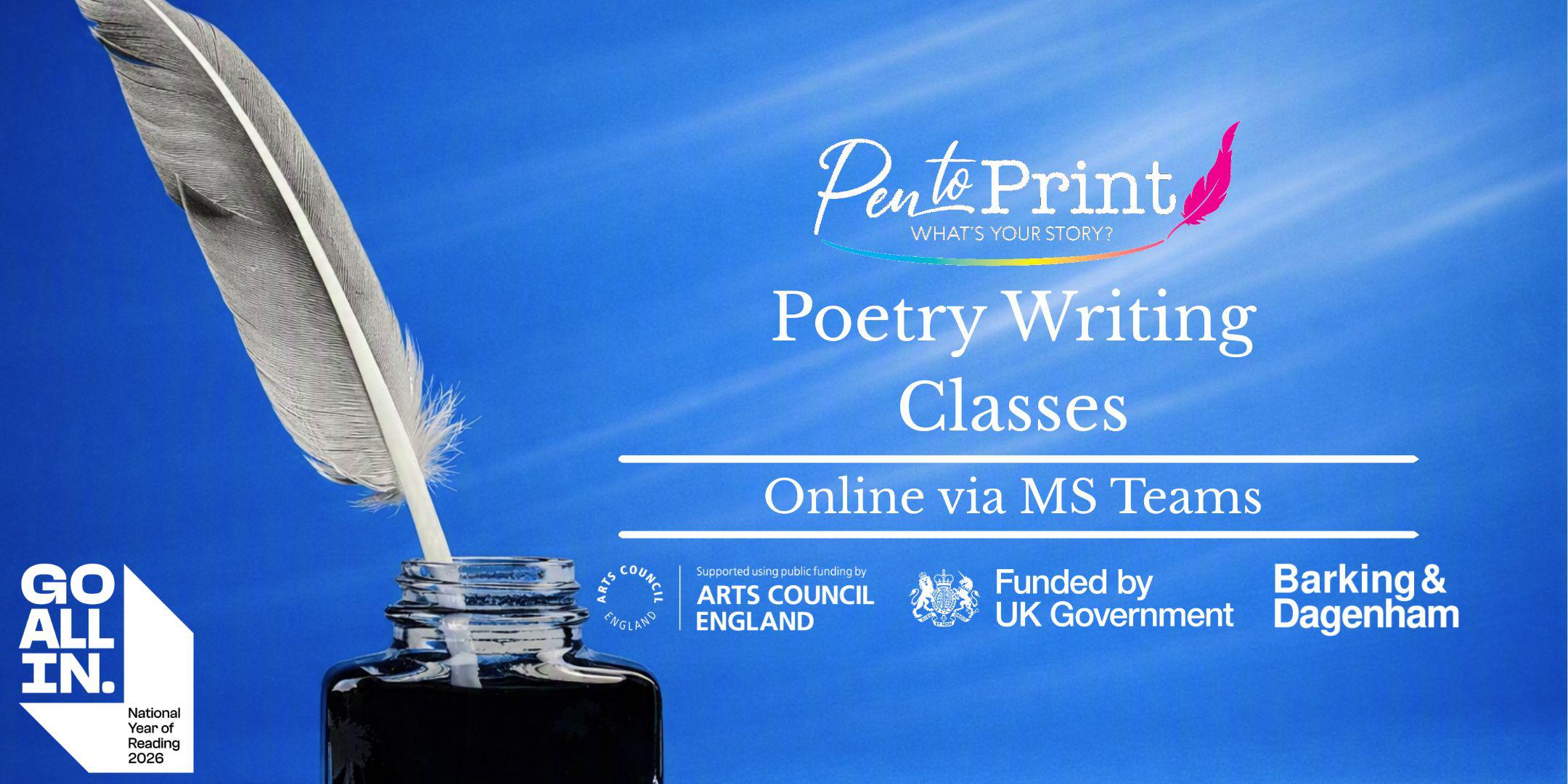 Online Pen to Print: Poetry Writing Class with Mab Jones