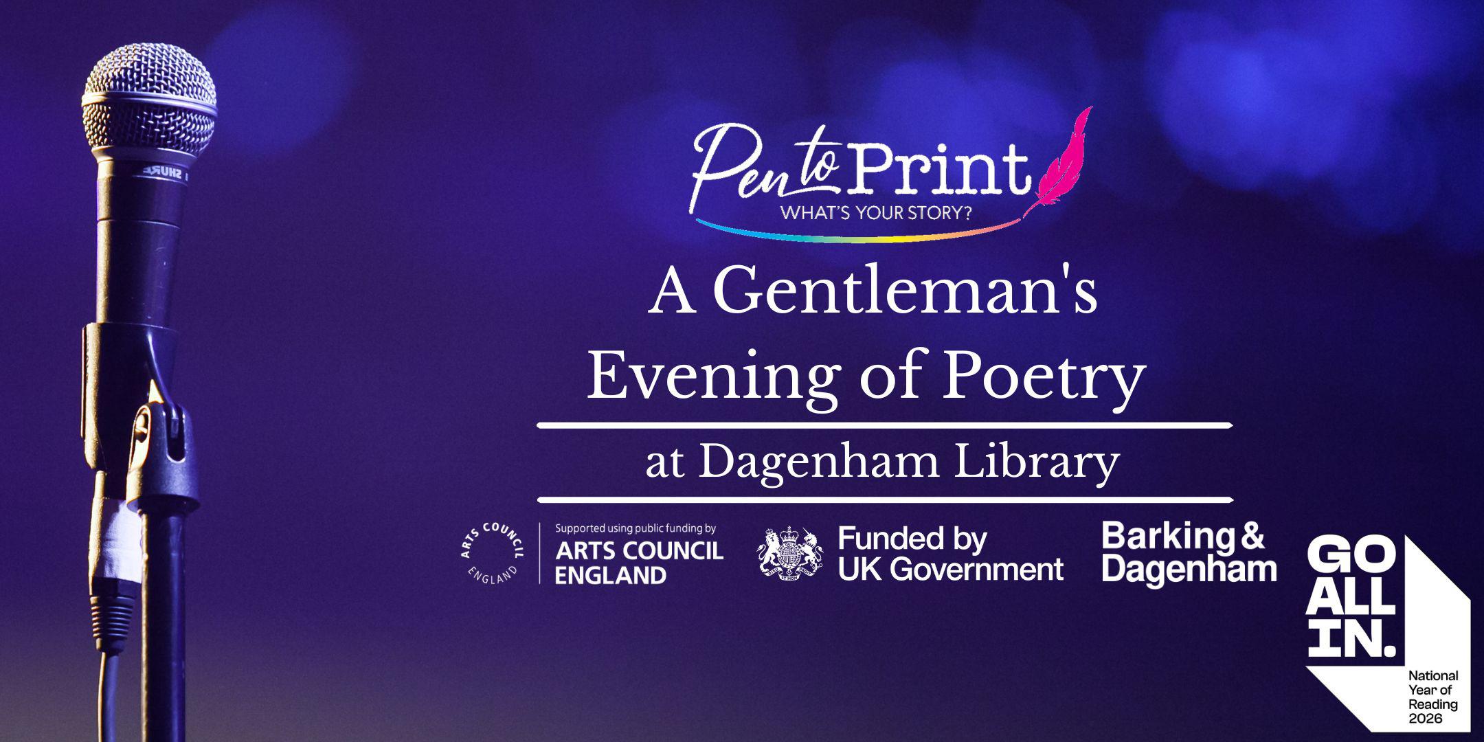Pen to Print: A Gentleman’s Evening of Poetry – Open Mic Night